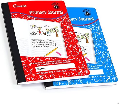 OMURA PRIMARY JOURNAL Composition Book, 9 3/4" x 7 1/2", Wide Ruled, 100ct Marble (Pack 24) in Saudi Arabia