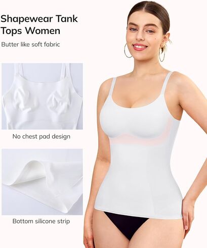 LODAY Compression Tank Tops Women Shapewear Tummy Control Body Shaper Scoop Neck Camisole Tops in Saudi Arabia