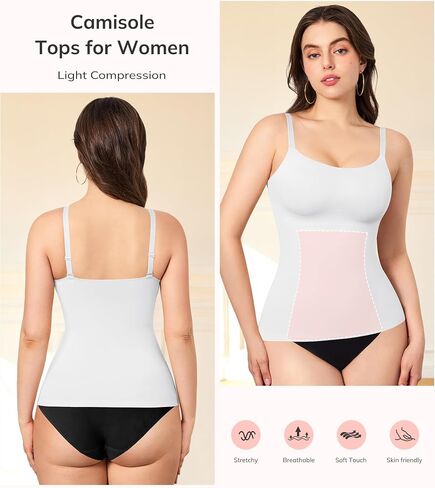 LODAY Compression Tank Tops Women Shapewear Tummy Control Body Shaper Scoop Neck Camisole Tops in Saudi Arabia