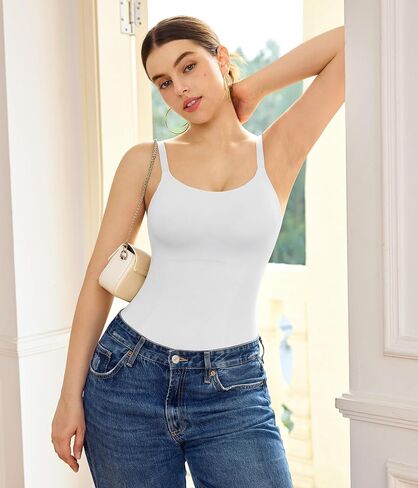 LODAY Compression Tank Tops Women Shapewear Tummy Control Body Shaper Scoop Neck Camisole Tops in Saudi Arabia