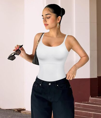 LODAY Compression Tank Tops Women Shapewear Tummy Control Body Shaper Scoop Neck Camisole Tops in Saudi Arabia