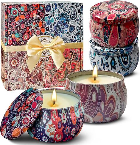 6 Pack Women Candles Gifts Set - Scented Candles for Home - Presents for Mum - Anniversary Present - The Total Burning time is 114 Hour in Saudi Arabia