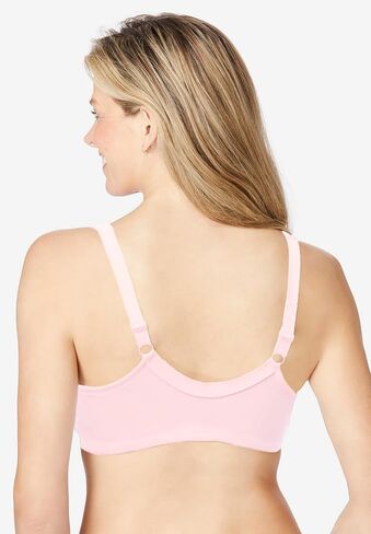 Comfort Choice Women's Plus Size Cotton Front-Close Wireless Bra in Kuwait
