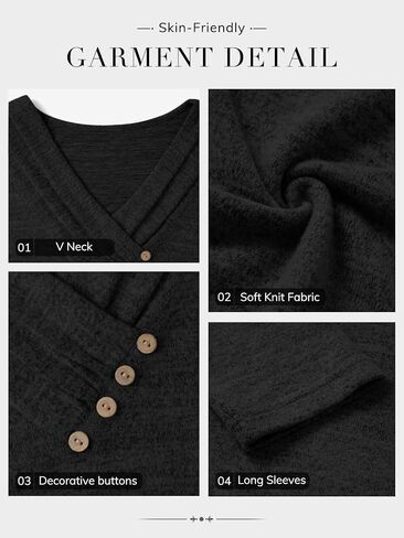 ATHMILE Long Sleeve Shirts for Women Early Fall Fashion Tops 2025 Casual V Neck Button Blouses Tunic Tops for Leggings in Saudi Arabia