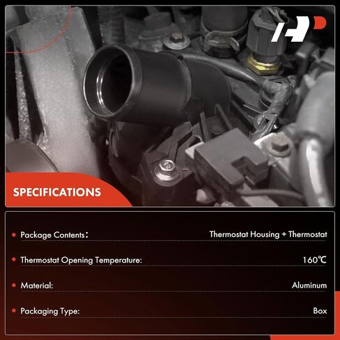 A-Premium Engine Coolant Thermostat Housing Assembly Compatible with Chevy Corvette LS1/LS2/LS3/LS7 2005 2006 2007 2008, 4.8L 5.3L 6.0L, Black Aluminium, 45° Swivel, with 160° Thermostat and 2 Bolts in Saudi Arabia