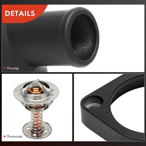 A-Premium Engine Coolant Thermostat Housing Assembly Compatible with Chevy Corvette LS1/LS2/LS3/LS7 2005 2006 2007 2008, 4.8L 5.3L 6.0L, Black Aluminium, 45° Swivel, with 160° Thermostat and 2 Bolts in Saudi Arabia