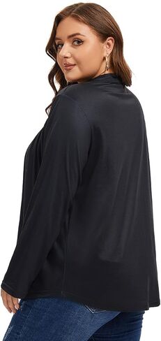 Womens Plus Size Tops Tunic Long Sleeve Shirts Casual Loose Soft Blouse 1XL-5XL in Saudi Arabia