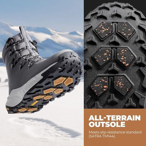 NORTIV 8 Men's Wide Winter Boots Grip on Snow Ice Insulated Waterproof Lightweight Comfortable Hiking Outdoor Boots in Saudi Arabia