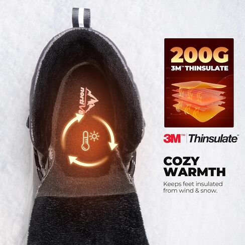 NORTIV 8 Men's Wide Winter Boots Grip on Snow Ice Insulated Waterproof Lightweight Comfortable Hiking Outdoor Boots in Saudi Arabia