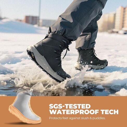 NORTIV 8 Men's Wide Winter Boots Grip on Snow Ice Insulated Waterproof Lightweight Comfortable Hiking Outdoor Boots in Saudi Arabia