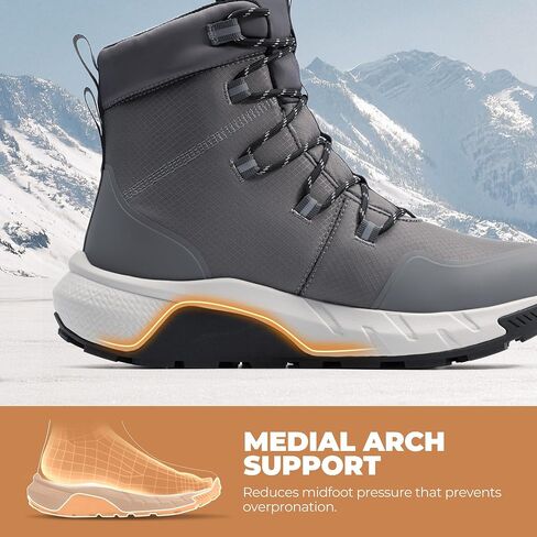 NORTIV 8 Men's Wide Winter Boots Grip on Snow Ice Insulated Waterproof Lightweight Comfortable Hiking Outdoor Boots in Saudi Arabia