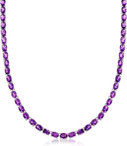 Ross-Simons 40.00 ct. t.w. Amethyst Tennis Necklace in Sterling Silver in Saudi Arabia