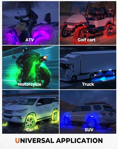 KEMIMOTO 6 Pods LED Rock Lights for Truck UTV, APP/RF Dual Control Underglow Multicolor Neon Light Pod Universal Lighting for ATV, Car, Golf Cart, RV, Compatible with Can-Am X3 Polaris RZR Sportsman in Saudi Arabia