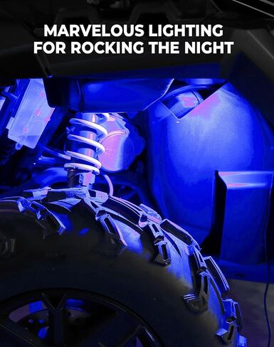 KEMIMOTO 6 Pods LED Rock Lights for Truck UTV, APP/RF Dual Control Underglow Multicolor Neon Light Pod Universal Lighting for ATV, Car, Golf Cart, RV, Compatible with Can-Am X3 Polaris RZR Sportsman in Saudi Arabia
