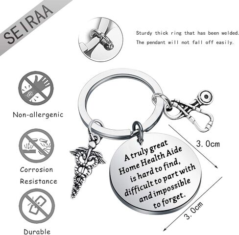 SEIRAA Home Health Aide Gifts A Truly Great Home Health Aide is Hard to Find Keychain Gift for Nurse Practitioner Nurses Aide in Saudi Arabia