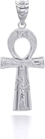 Claddagh Gold .925 Sterling Silver Egyptian Ankh Cross Protection Pendant Necklace - Choice of Pendant Only or Chain Length in Saudi Arabia