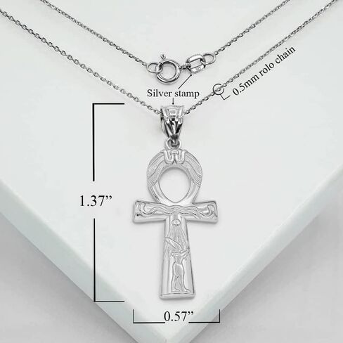 Claddagh Gold .925 Sterling Silver Egyptian Ankh Cross Protection Pendant Necklace - Choice of Pendant Only or Chain Length in Saudi Arabia