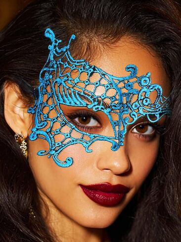 EASEDAILY Lace Masquerade Mask for Women Black Halloween Costume Eye Mask for Women in Saudi Arabia