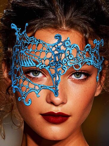 EASEDAILY Lace Masquerade Mask for Women Black Halloween Costume Eye Mask for Women in Saudi Arabia