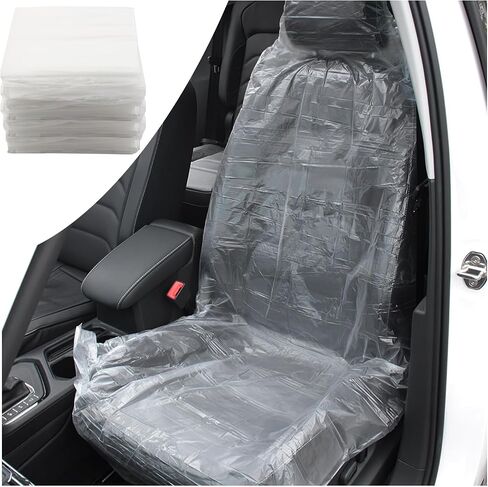 25PCS Disposable Car Seats Covers,Transparent Plastic Seat Covers for Cars to Keep The Seats Clean,Universal Automotive Accessories Car Seat Protector for Cars,SUVs,Trucks in Saudi Arabia