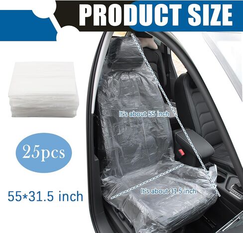 25PCS Disposable Car Seats Covers,Transparent Plastic Seat Covers for Cars to Keep The Seats Clean,Universal Automotive Accessories Car Seat Protector for Cars,SUVs,Trucks in Saudi Arabia