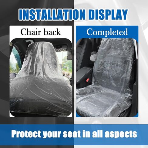 25PCS Disposable Car Seats Covers,Transparent Plastic Seat Covers for Cars to Keep The Seats Clean,Universal Automotive Accessories Car Seat Protector for Cars,SUVs,Trucks in Saudi Arabia