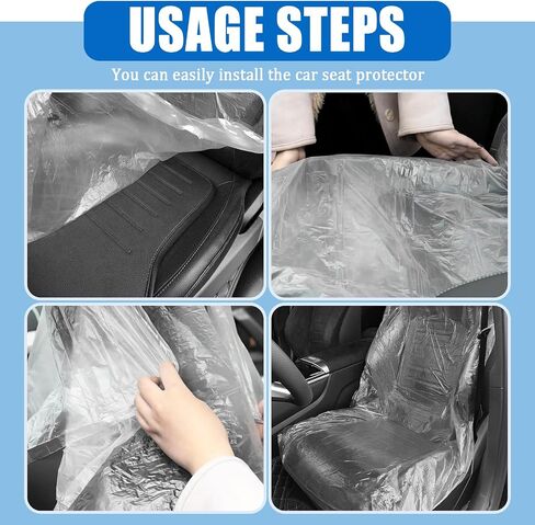 25PCS Disposable Car Seats Covers,Transparent Plastic Seat Covers for Cars to Keep The Seats Clean,Universal Automotive Accessories Car Seat Protector for Cars,SUVs,Trucks in Saudi Arabia