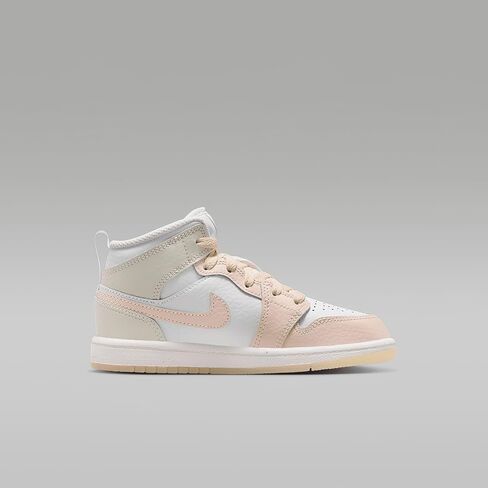 Jordan 1 Mid SE Little Kids' Shoes (HJ5942-100, Sail/Sea Glass/Glacier Blue/Guava Ice) in Saudi Arabia