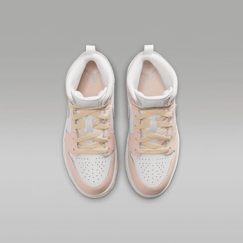 Jordan 1 Mid SE Little Kids' Shoes (HJ5942-100, Sail/Sea Glass/Glacier Blue/Guava Ice) in Saudi Arabia