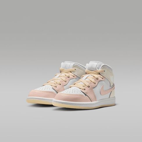 Jordan 1 Mid SE Little Kids' Shoes (HJ5942-100, Sail/Sea Glass/Glacier Blue/Guava Ice) in Saudi Arabia