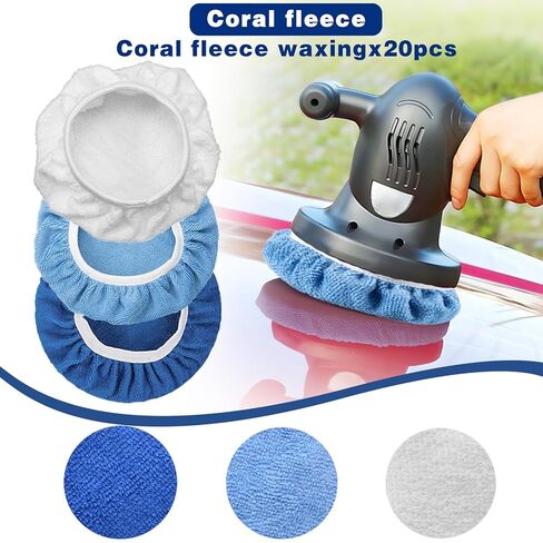 20 قطعة من وسادات تلميع السيارات المصنوعة من الألياف الدقيقة مقاس 5-6 بوصة، وأغطية تلميع السيارات الفاخرة لأداة التلميع المدارية، وأداة وضع الشمع، وتفصيل السيارات in Kuwait