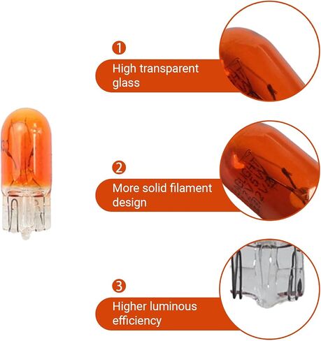 10 PCS T5 Car Wedge Light, 12V 1.2W Miniature Bright Auto Dashboard Gauge Side Light Bulb Lamp, Multifunctional Width Indicator Light, Instrument bulb, Lighting Accessories for Most Cars (White) in Saudi Arabia