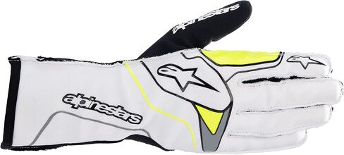 Alpinestars Tech-1 KX v3 Karting Gloves (Large, White/Yellow) in Saudi Arabia