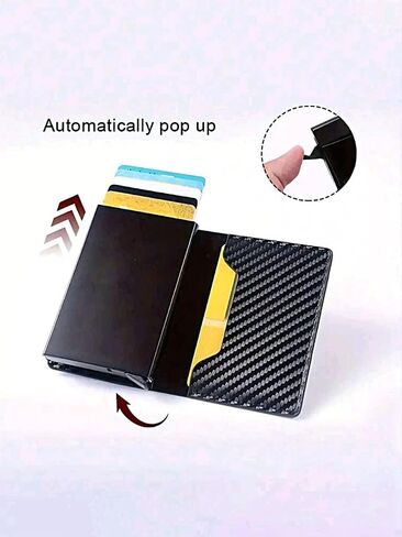 بطاقة Minimalista Hombre RFID - مصنوعة من ألياف الكربون، وبطاقة تعريفية وأنيقة مع كتلة مضادة للصدمات لـ 10+ بطاقات وأموال in Kuwait