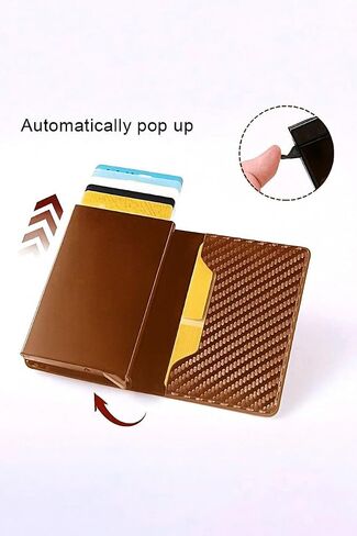 بطاقة Minimalista Hombre RFID - مصنوعة من ألياف الكربون، وبطاقة تعريفية وأنيقة مع كتلة مضادة للصدمات لـ 10+ بطاقات وأموال in Kuwait