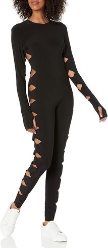 Norma Kamali womens Long Sleeve Crew Neck Alligator Catsuit in Saudi Arabia