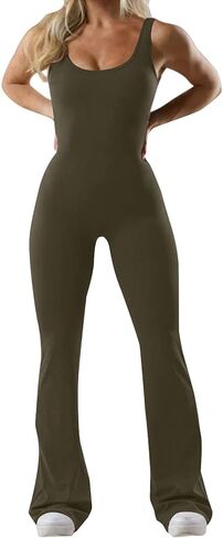 بدلة قفز نسائية من قطعة واحدة مع حمالة صدر للتحكم في البطن، بدلة رومبير للتمرين بدون أكمام وظهر مكشوف in Kuwait