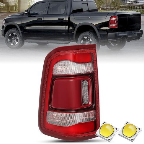 JSBOYAT LED Tail Light Assembly Compatible with 2019-2024 Dodge Ram 1500 Without Blind Spot Model, Rear Brake Light Red Lens Tail Lamps Right Passenger Side 55112990AD CH2801217 in Saudi Arabia
