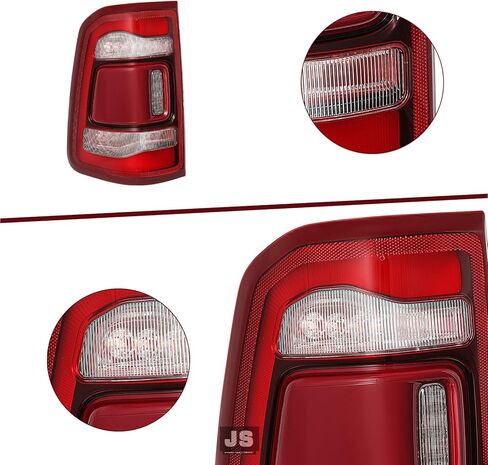 JSBOYAT LED Tail Light Assembly Compatible with 2019-2024 Dodge Ram 1500 Without Blind Spot Model, Rear Brake Light Red Lens Tail Lamps Right Passenger Side 55112990AD CH2801217 in Saudi Arabia
