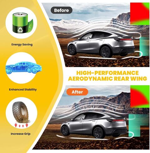 2025 2026 Tesla Model Y Juniper جناح سبويلر خلفي، سبويلر خلفي للشفاه بمظهر رياضي (أسود لامع) in Kuwait