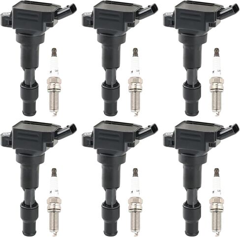 JDMON Ignition Coils Pack with Spark Plugs Compatible with Kia Sedona, Telluride, Cadenza, Sorento, Hyundai Palisade, Genesis G80 2016-2020 V6 3.3L 3.8L Replacement for UF863 273103L030 93175 in Saudi Arabia