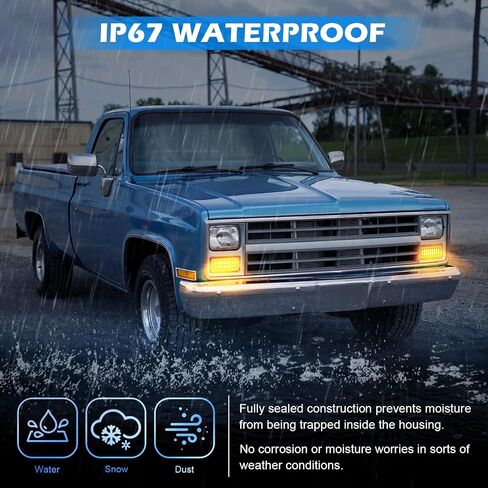استبدال أضواء إشارة الانعطاف LED DRL لـ 1983-1986 Blazer Suburban C10 C20 C30 K10 K20 K30 K5 C1500 C2500 C3500 K1500 K2500 K3500 شاحنة بيك اب / 1987-1991 V3500 R3500 Truck in Kuwait