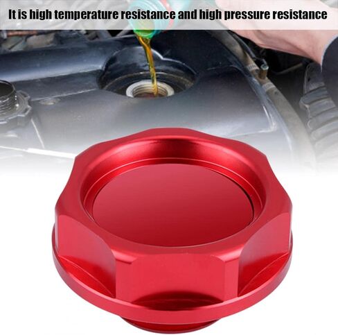 Acouto Automotive Replacement Oil Filler -Aluminium Alloy Oil Filler Cover Engine Fuel for Car (Red) in Saudi Arabia
