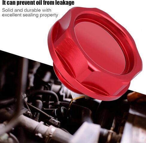 Acouto Automotive Replacement Oil Filler -Aluminium Alloy Oil Filler Cover Engine Fuel for Car (Red) in Saudi Arabia