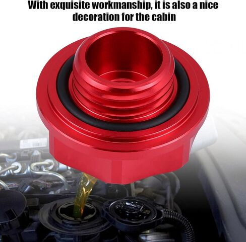 Acouto Automotive Replacement Oil Filler -Aluminium Alloy Oil Filler Cover Engine Fuel for Car (Red) in Saudi Arabia