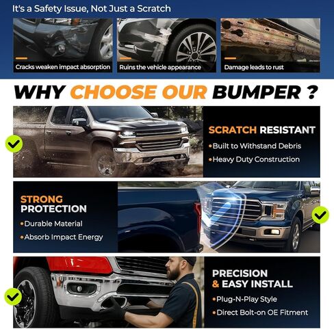 شريط الوجه المصد الأمامي من Auto Dynasty متوافق مع 2007-2013 GMC Sierra 1500، 2007-2010 Sierra 2500HD 3500HD، مع ضوء الضباب وحزمة السحب، كروم مصقول in Kuwait