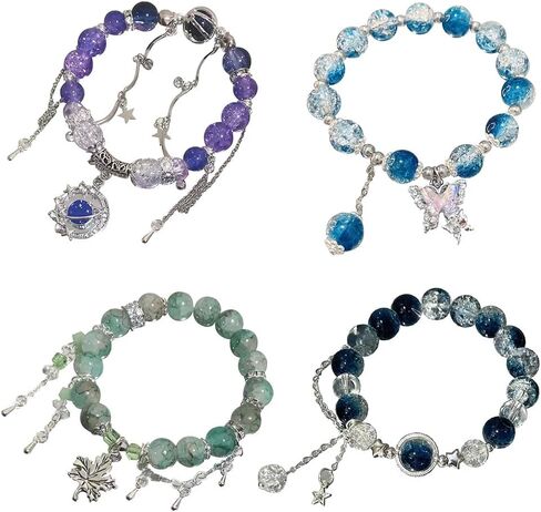 Butterfly Bracelet for Women Matching Beaded Bracelets Glass Bracelet Sister Crystal Bracelets in Saudi Arabia