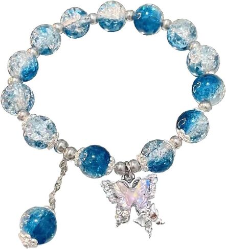 Butterfly Bracelet for Women Matching Beaded Bracelets Glass Bracelet Sister Crystal Bracelets in Saudi Arabia