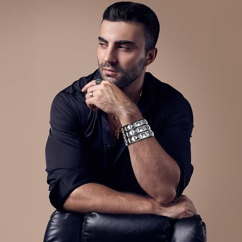 3 قطع سوار مرصع، سوار جلدي للرجال والنساء، سوار ذراع مرصع، أساور قوطية، إكسسوارات إيمو ملابس حفلات الروك للنساء والرجال، إكسسوارات الهالوين للجنسين in Kuwait