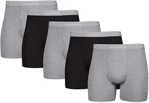 Hanes Ultimate Men's Tagless Boxer Briefs 5-Pack, Black/Grey, Medium in Saudi Arabia